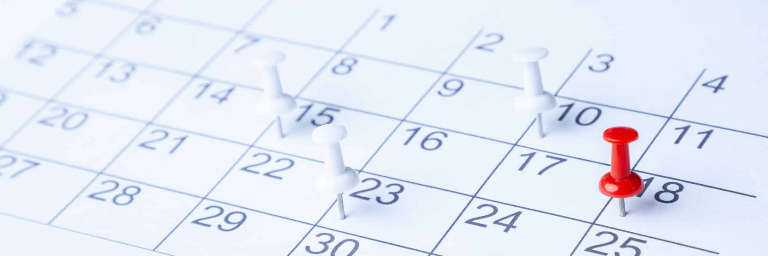 Tacks,On,Calendar,Page/,18th